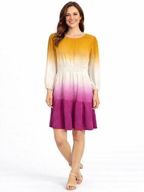 Universal Thread Ombre Tiered Dress Long Sleeve Women’s Size L